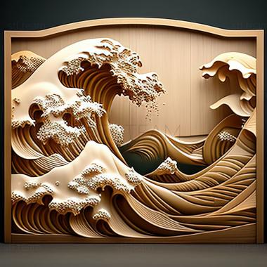 3D model st great wave (STL)